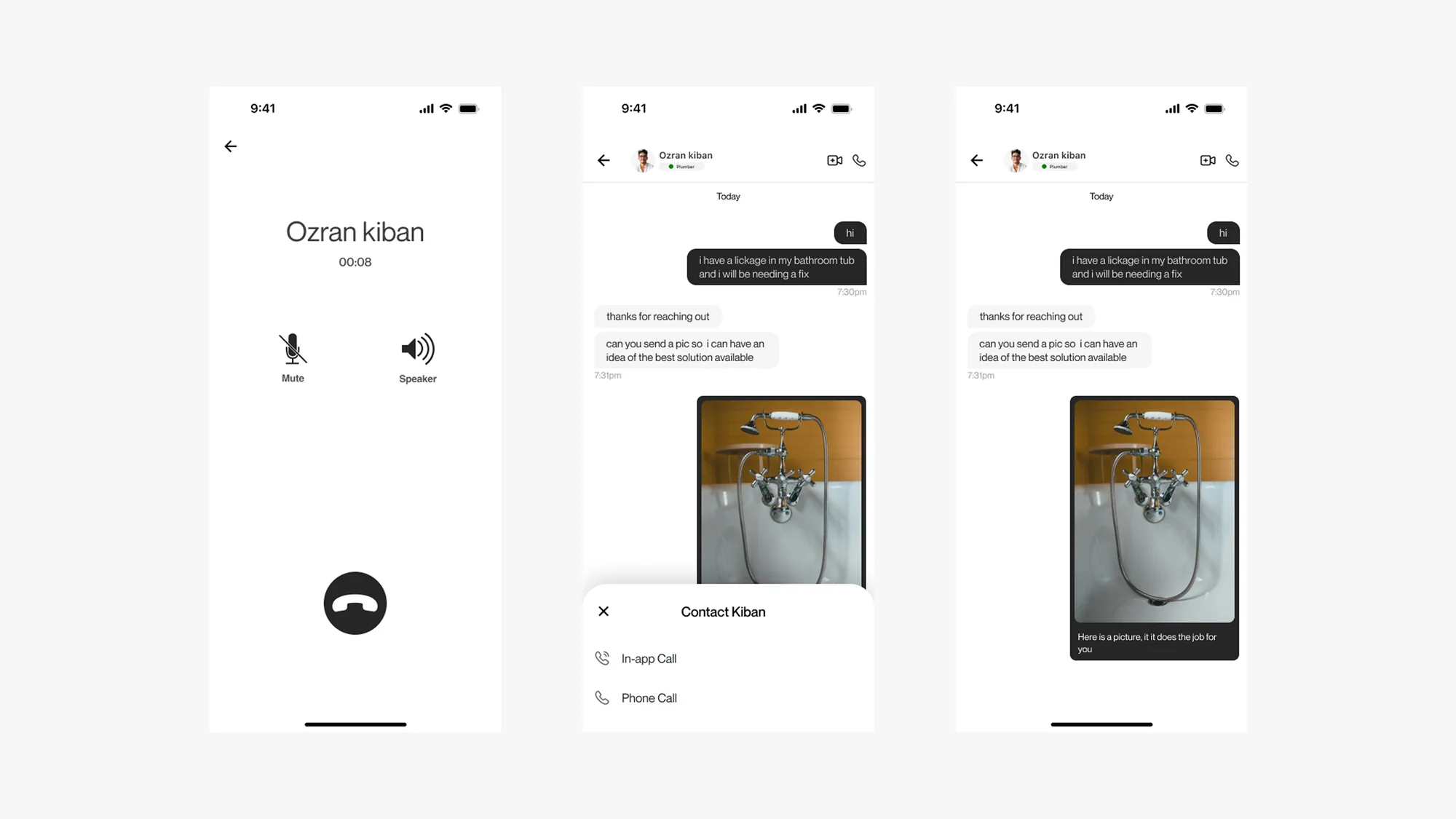Eazee Task Request and Direct Calling Mockups
